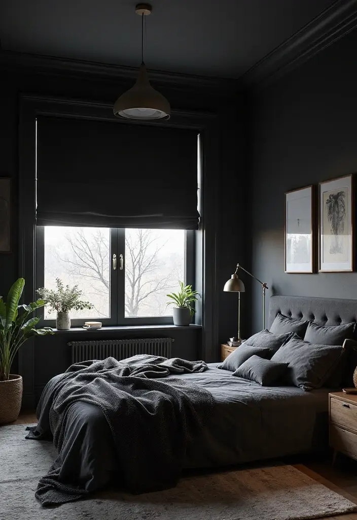 30 Black Aesthetic Bedroom Ideas That Are Sleek and Stylish - 27. Blackout Solutions