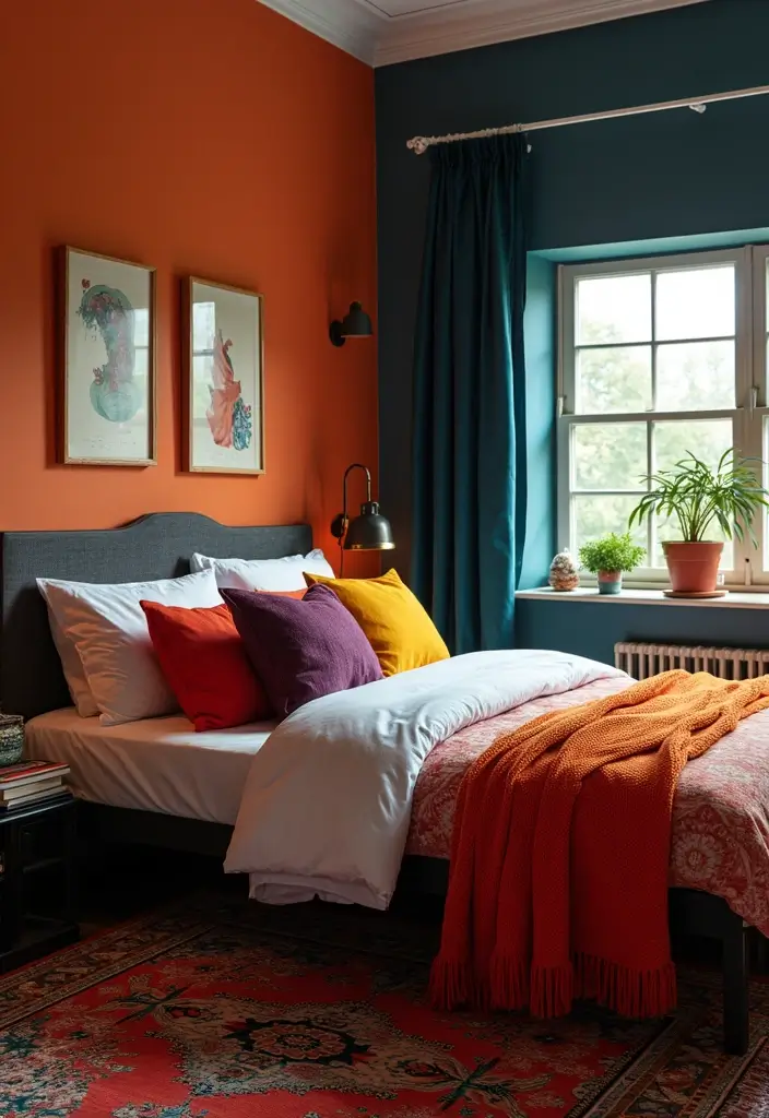 30 Black Bed Frame Bedroom Ideas That Look Strong & Stylish - 14. Black Bed Frame with Contrast Colors