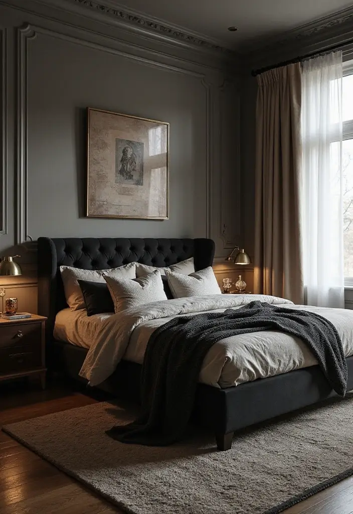 30 Black Bed Frame Bedroom Ideas That Look Strong & Stylish - 21. Black Bed Frame with Layered Bedding