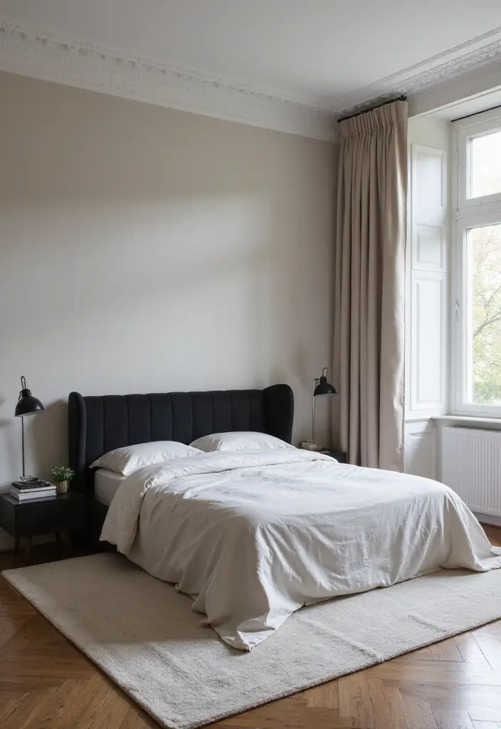 30 Black Headboard Bedroom Ideas That Make a Bold Statement - 1. Sleek Modern Lines