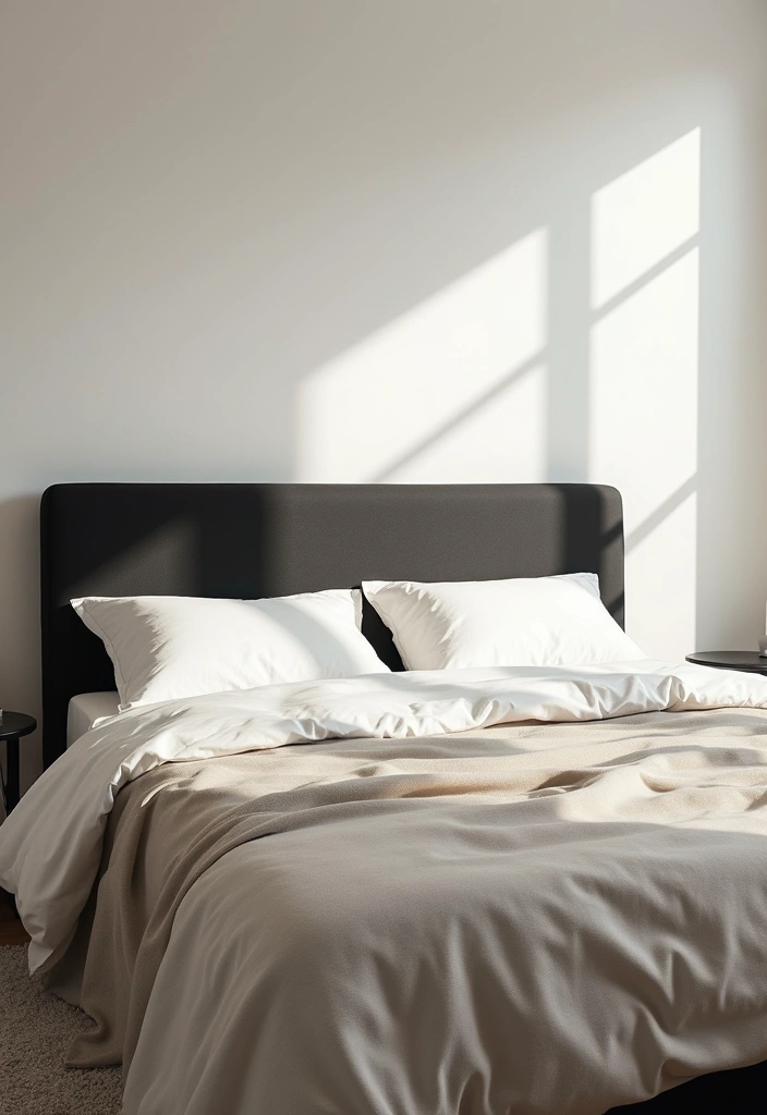30 Black Headboard Bedroom Ideas That Make a Bold Statement - 4. Minimalist Charm