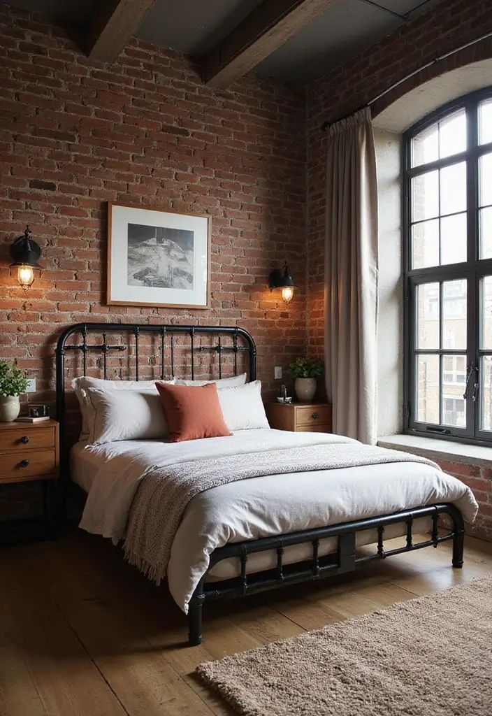 30 Black Headboard Bedroom Ideas That Make a Bold Statement - 5. Industrial Chic