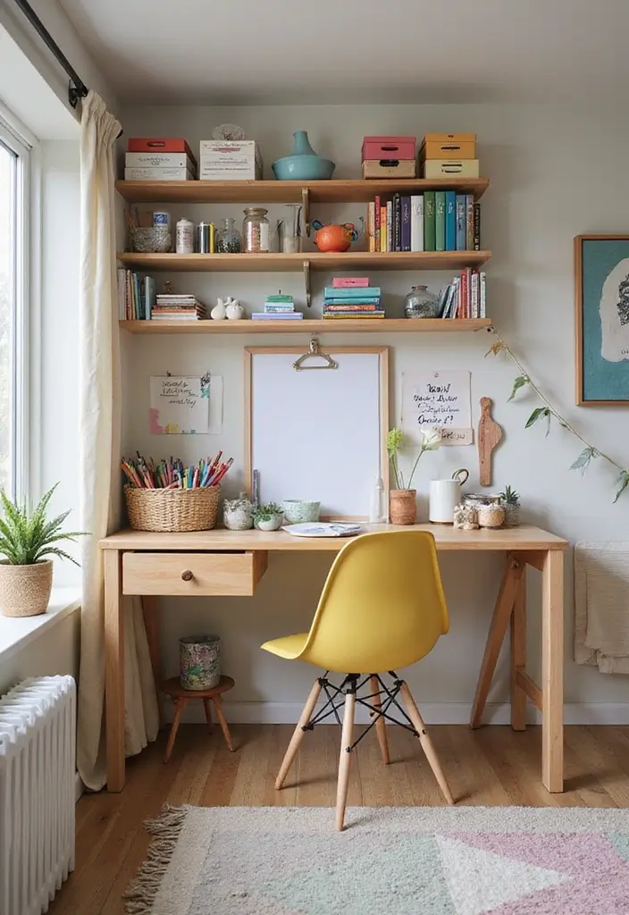 30 Brother and Sister Shared Bedroom Ideas That Balance Both Styles - 16. Craft Corner