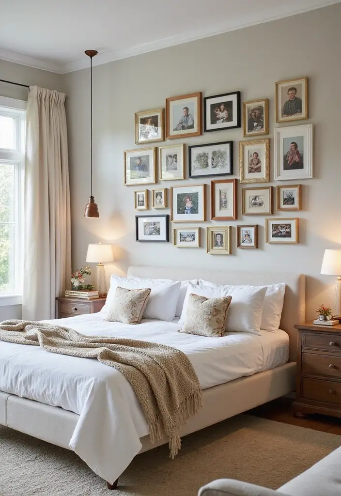 30 Brother and Sister Shared Bedroom Ideas That Balance Both Styles - 18. Family Gallery Wall