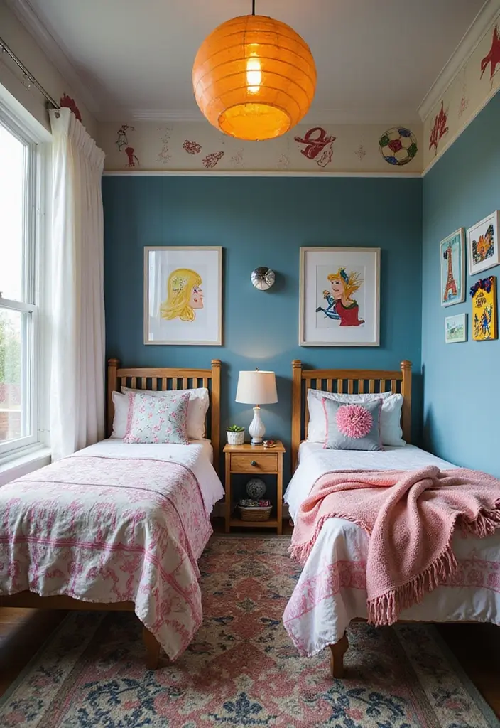 30 Brother and Sister Shared Bedroom Ideas That Balance Both Styles - 5. Dual-Themed Decor