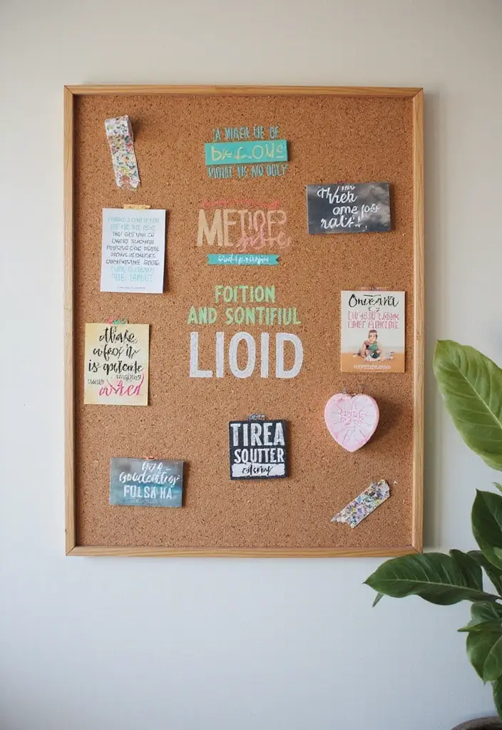 30 Cork Board Ideas for Bedroom Aesthetic That Inspire You Daily - 1. Inspirational Quote Board