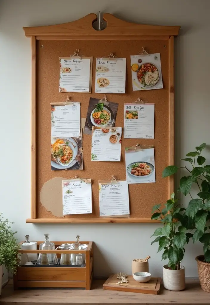 30 Cork Board Ideas for Bedroom Aesthetic That Inspire You Daily - 10. Recipe Board for Food Lovers