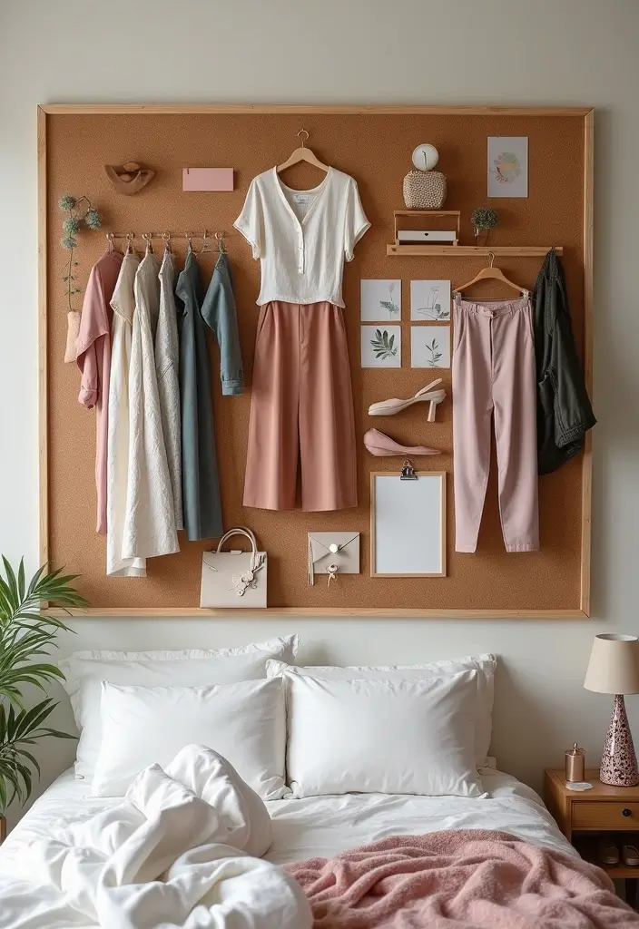 30 Cork Board Ideas for Bedroom Aesthetic That Inspire You Daily - 12. Fashion Inspiration Board