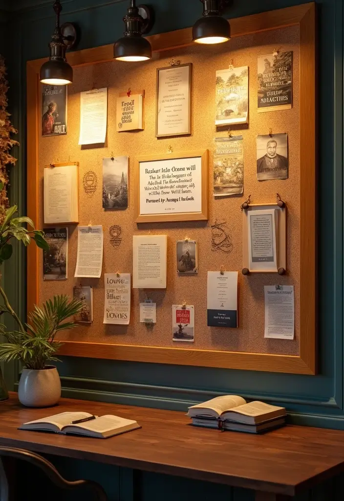 30 Cork Board Ideas for Bedroom Aesthetic That Inspire You Daily - 16. Reading List Board