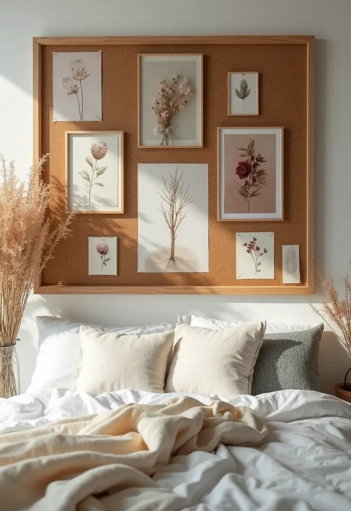 30 Cork Board Ideas for Bedroom Aesthetic That Inspire You Daily - 21. Nature-Inspired Board