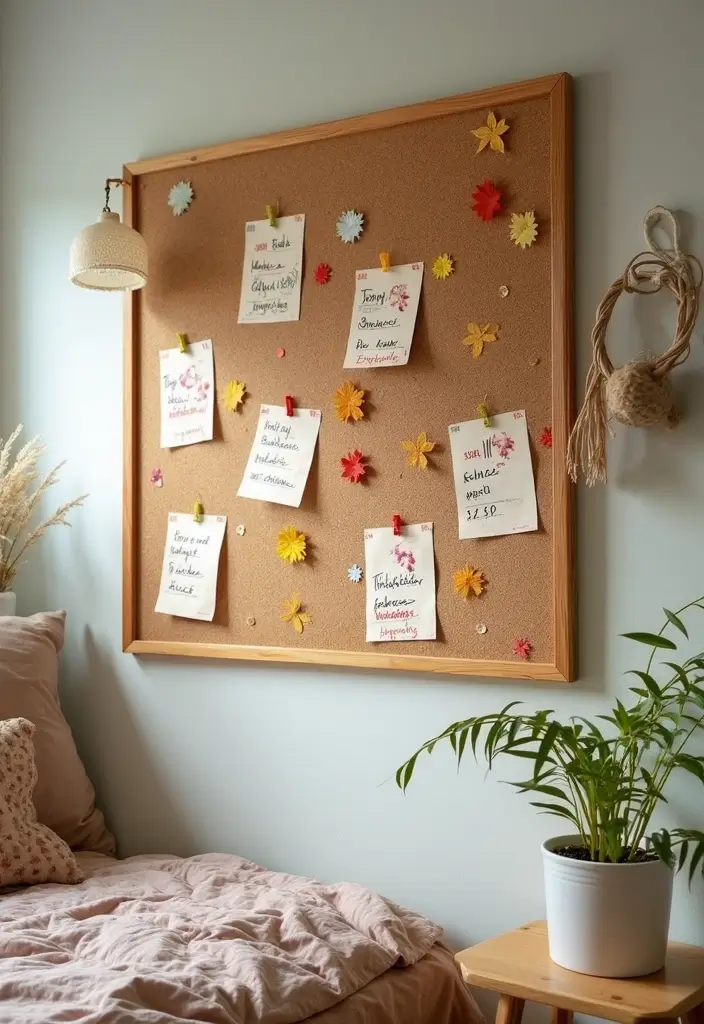 30 Cork Board Ideas for Bedroom Aesthetic That Inspire You Daily - 29. Seasonal Goals Board