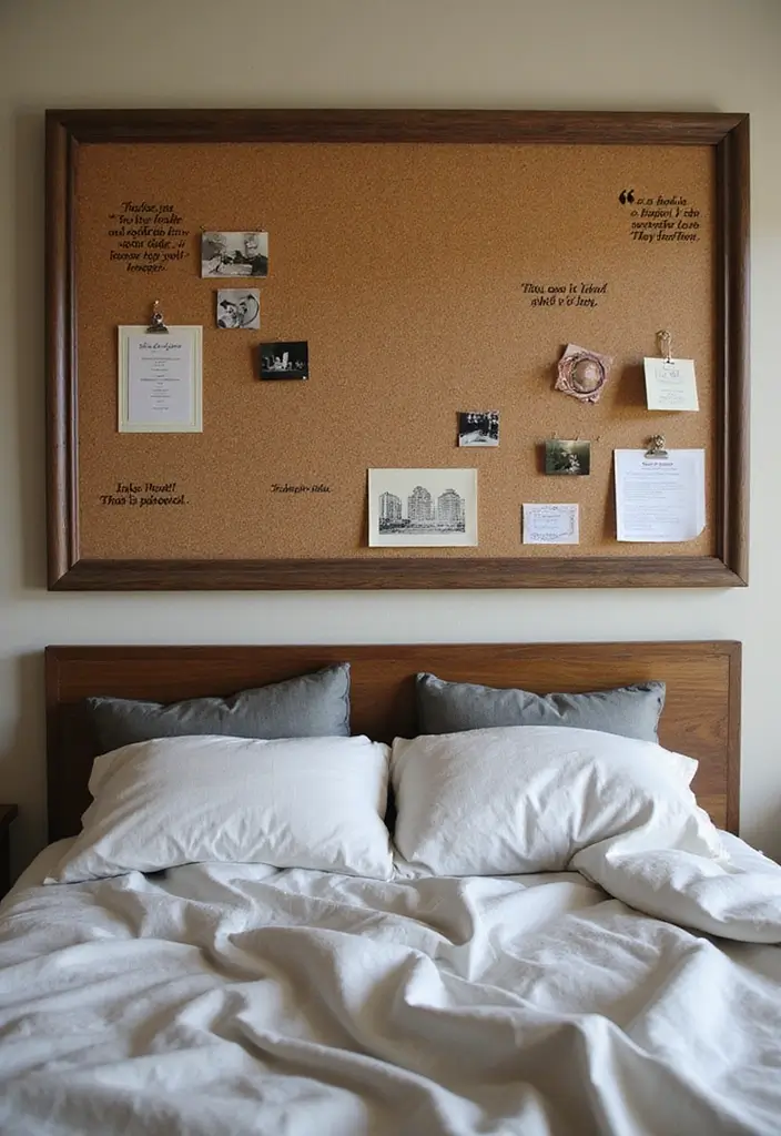 30 Cork Board Ideas for Bedroom Aesthetic That Inspire You Daily - 30. Inspiration from the Past Board