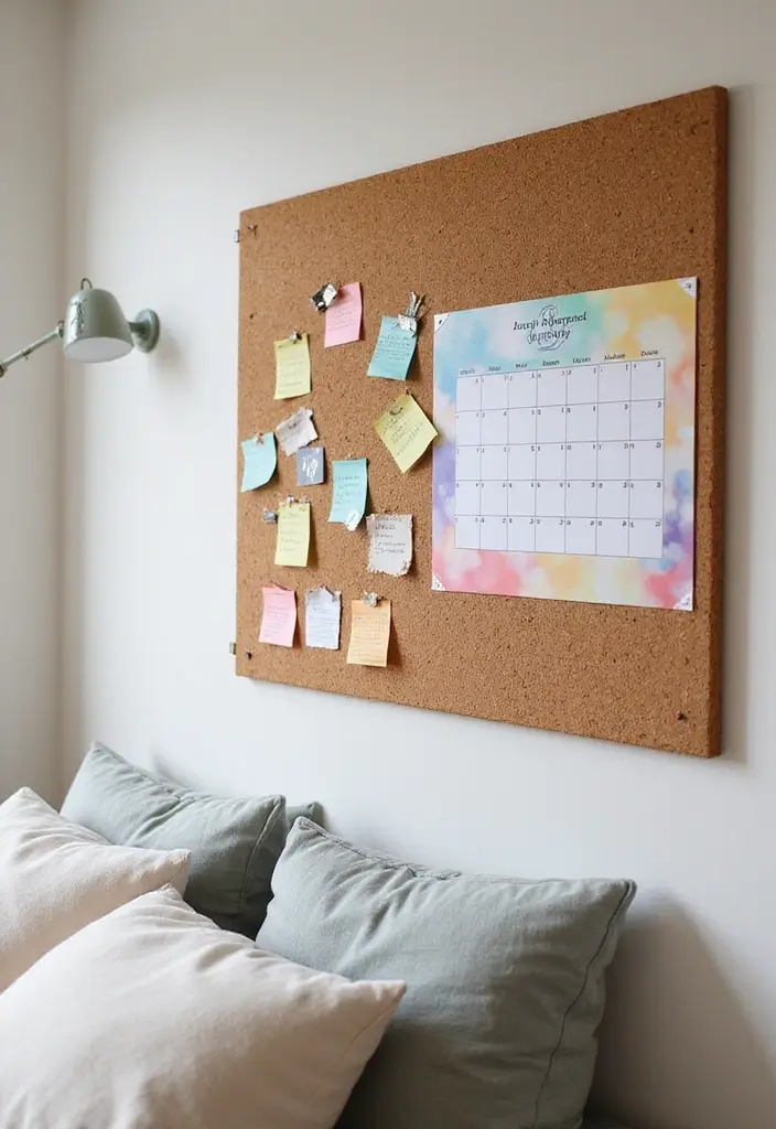 30 Cork Board Ideas for Bedroom Aesthetic That Inspire You Daily - 6. Calendar and Planner Board