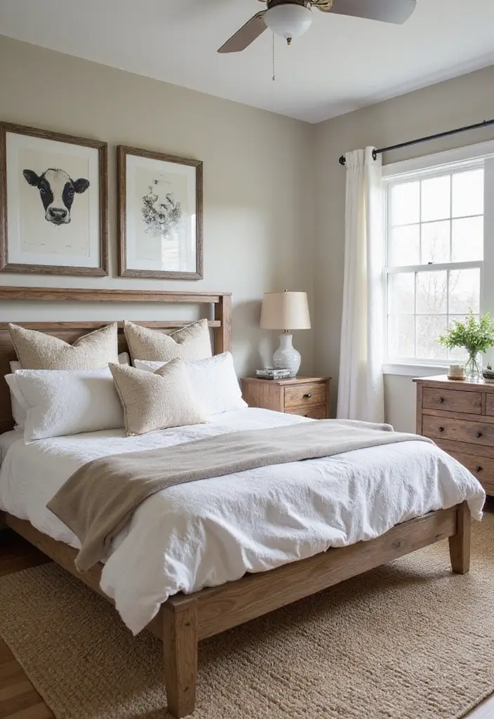 30 Cow Print Bedroom Ideas That Feel Fun & Trendy - 11. Modern Farmhouse Cow Print