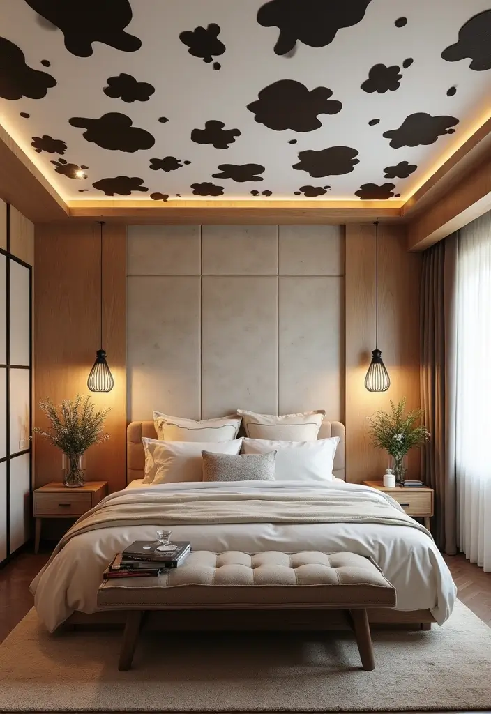 30 Cow Print Bedroom Ideas That Feel Fun & Trendy - 13. Cow Print Ceiling Designs