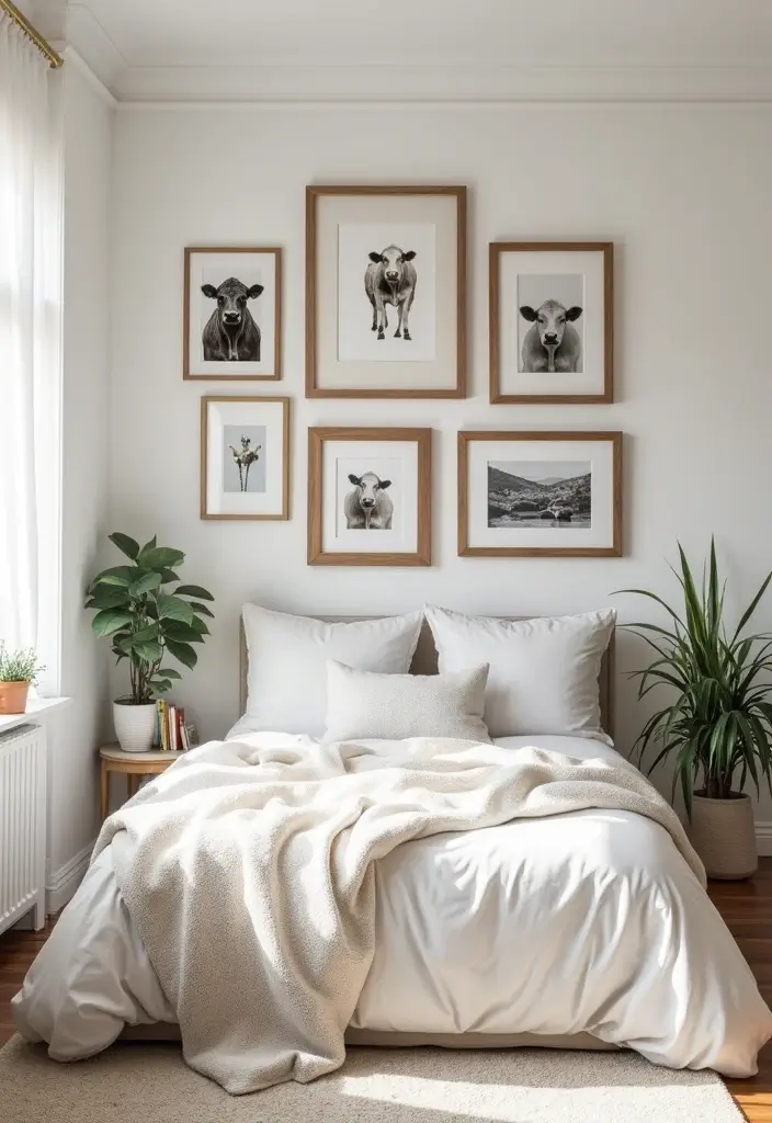 30 Cow Print Bedroom Ideas That Feel Fun & Trendy - 17. Cow Print Gallery Wall