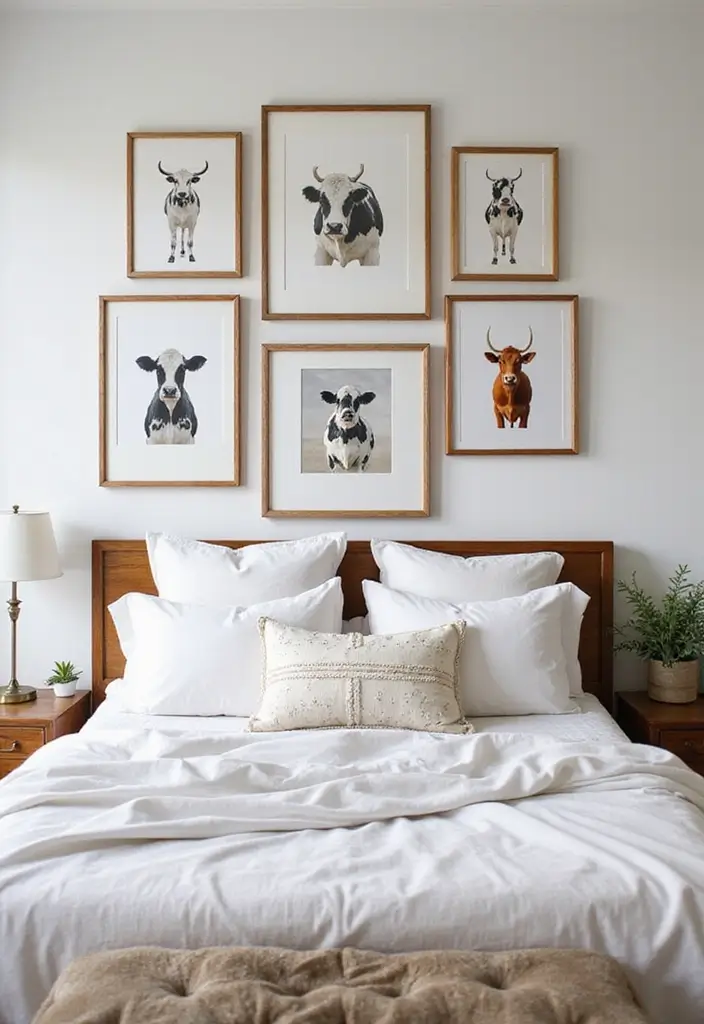 30 Cow Print Bedroom Ideas That Feel Fun & Trendy - 5. Fun Wall Art