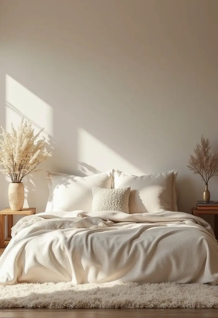 30 Cream Color Bedroom Ideas That Feel Soft, Bright & Welcoming - 1. Cozy Cream & Soft Fabrics