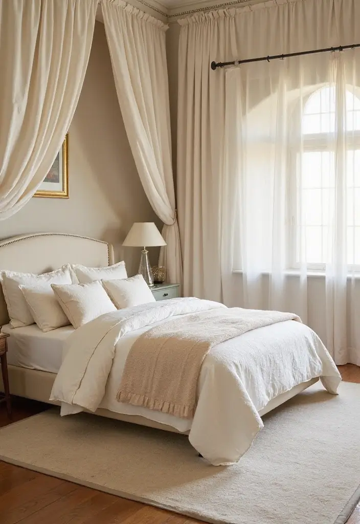30 Cream Color Bedroom Ideas That Feel Soft, Bright & Welcoming - 11. Layered Cream Shades