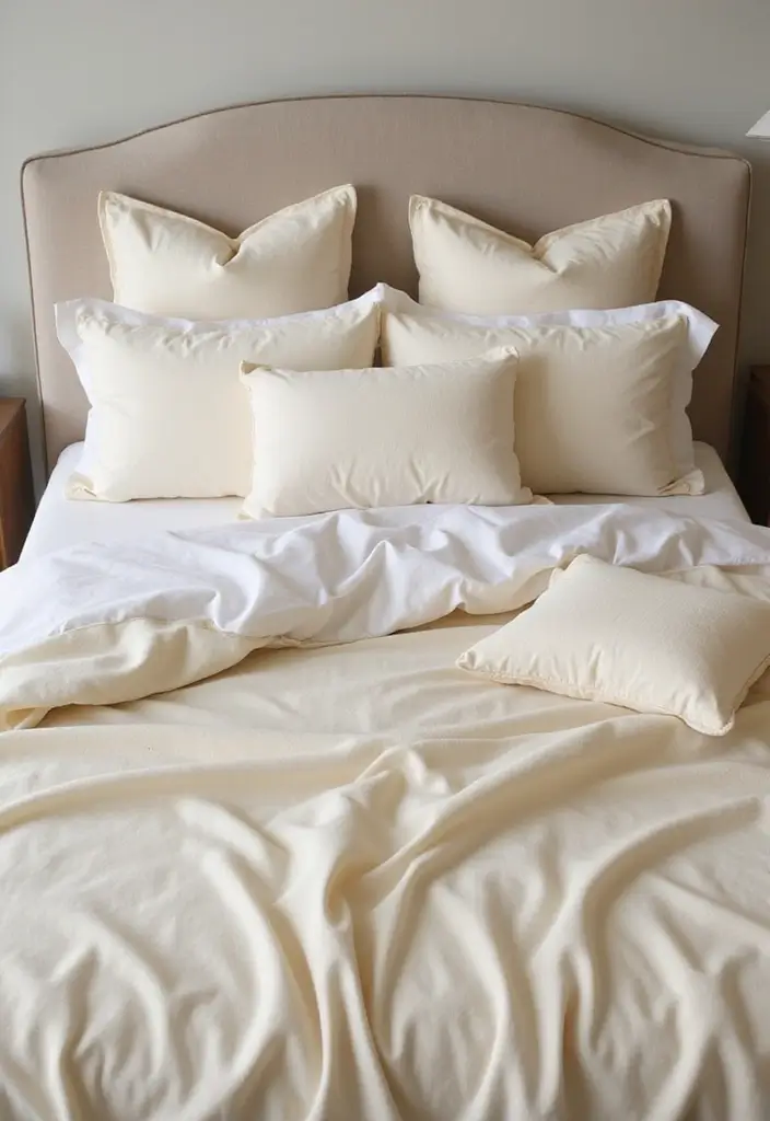 30 Cream Color Bedroom Ideas That Feel Soft, Bright & Welcoming - 18. Cream Color Bedding Sets