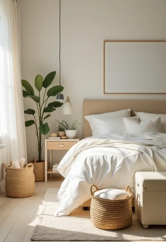 30 Cream Color Bedroom Ideas That Feel Soft, Bright & Welcoming - 20. Cream Color Storage Solutions