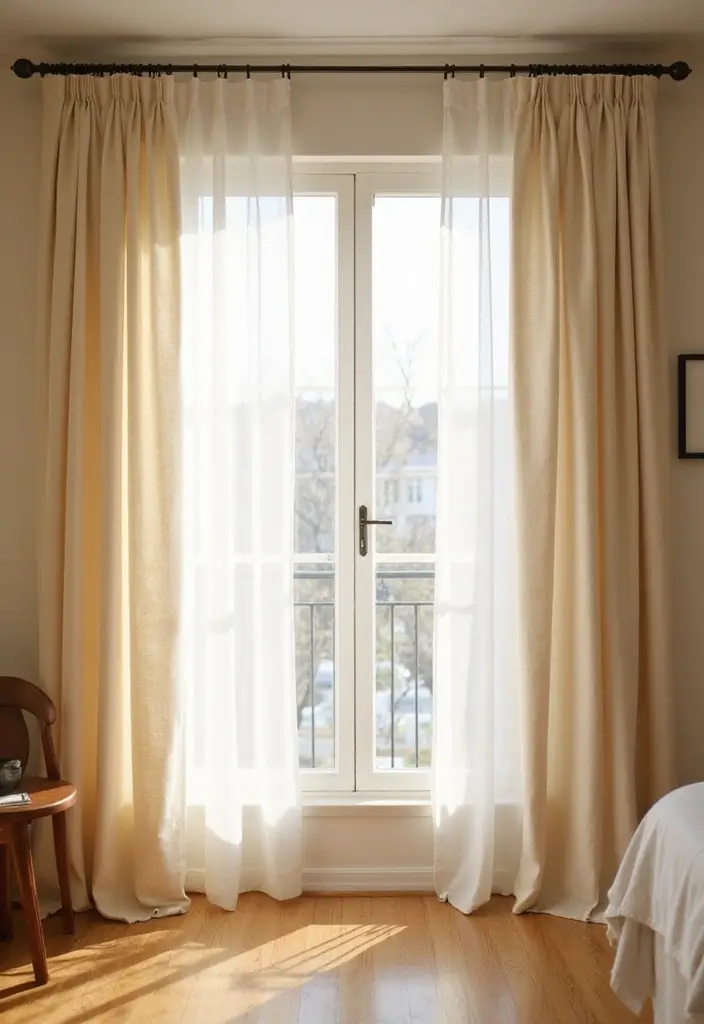 30 Cream Color Bedroom Ideas That Feel Soft, Bright & Welcoming - 23. Cream Color Curtains