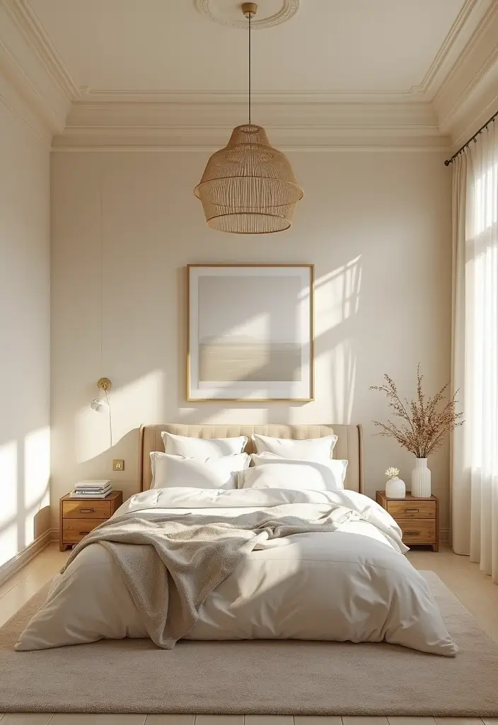 30 Cream Color Bedroom Ideas That Feel Soft, Bright & Welcoming - 27. Cream Color Ceiling