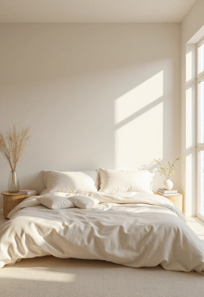 30 Cream Color Bedroom Ideas That Feel Soft, Bright & Welcoming - 7. Minimalist Cream Decor