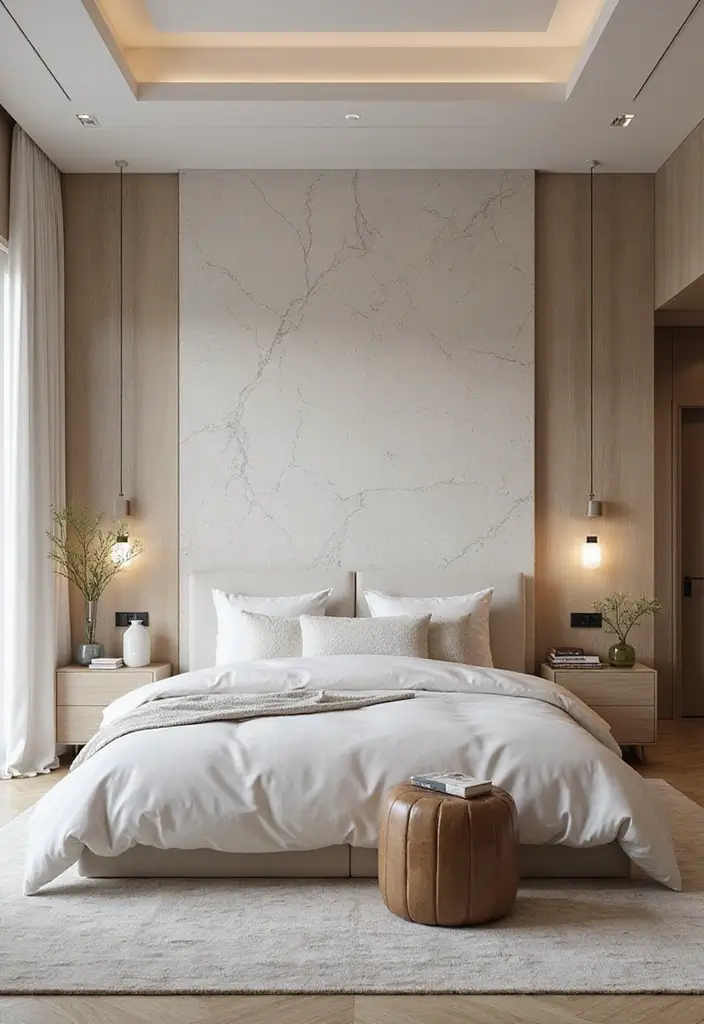 30 Cute Simple Bedroom Ideas That Prove Minimal Can Be Beautiful - 28. Quartz or Stone Accents