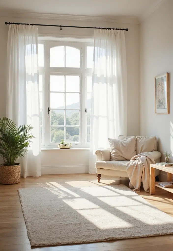 30 Cute Simple Bedroom Ideas That Prove Minimal Can Be Beautiful - 5. Natural Light and Airy Fabrics