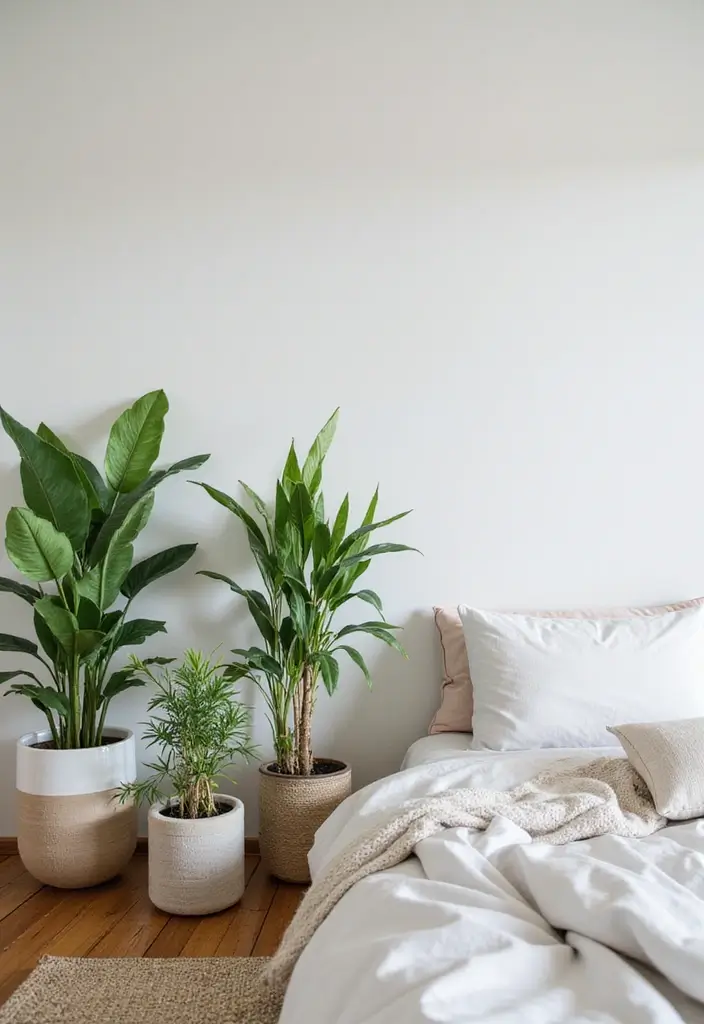30 Cute Simple Bedroom Ideas That Prove Minimal Can Be Beautiful - 7. Indoor Plants for Freshness