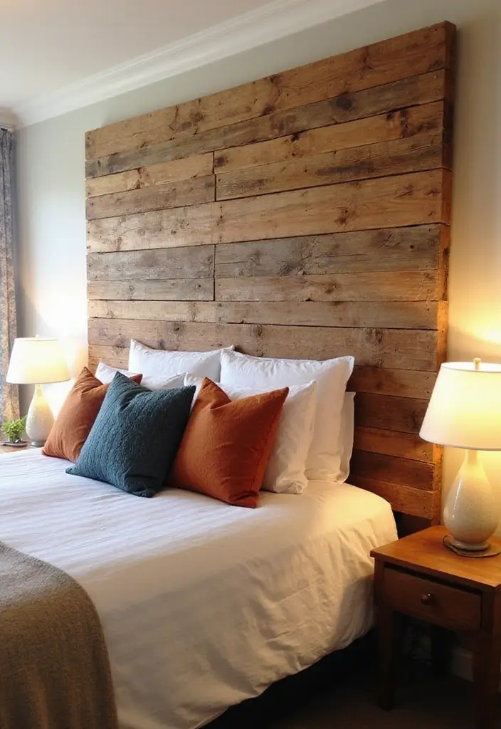30 DIY Home Decor Easy Bedroom Craft Ideas You’ll Love Making - 1. Upcycled Wooden Pallet Headboard
