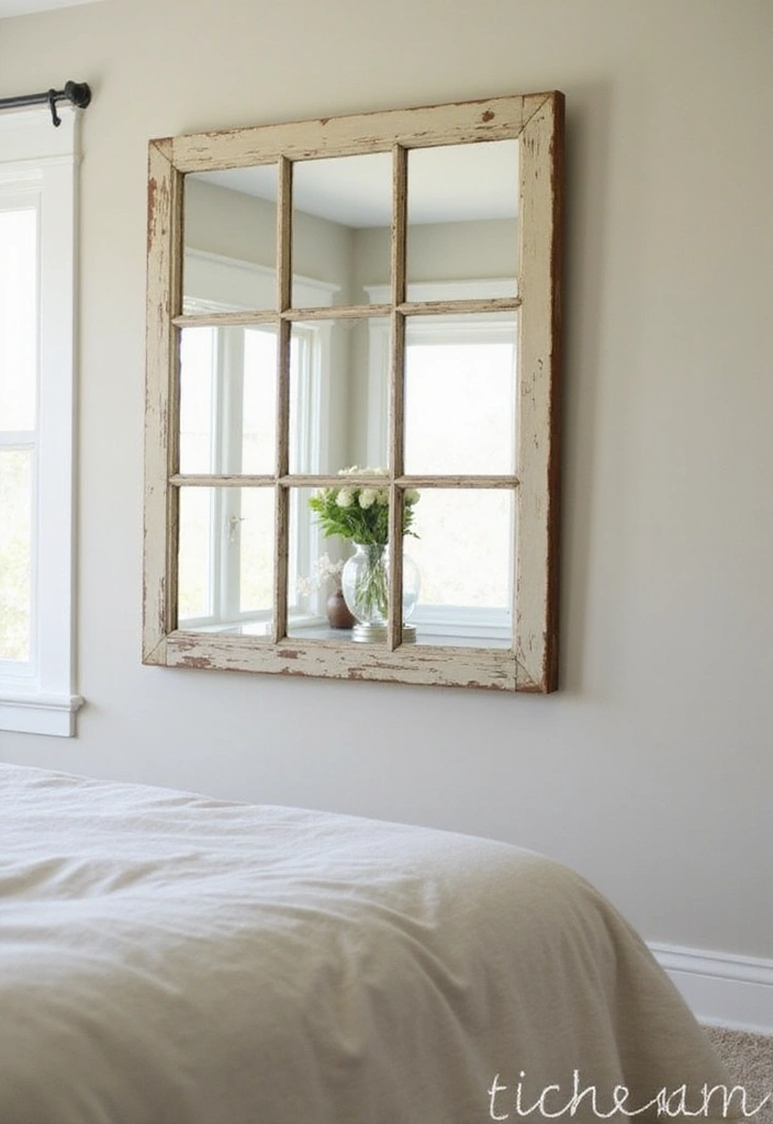 30 DIY Home Decor Easy Bedroom Craft Ideas You’ll Love Making - 21. Repurposed Window Frame Mirrors