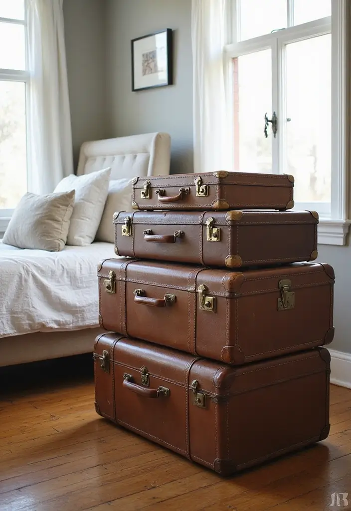 30 DIY Home Decor Easy Bedroom Craft Ideas You’ll Love Making - 24. Upcycled Suitcase Decor