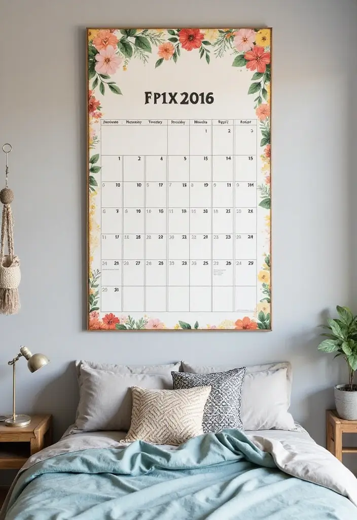 30 DIY Home Decor Easy Bedroom Craft Ideas You’ll Love Making - 26. Personalized Calendar Wall Art