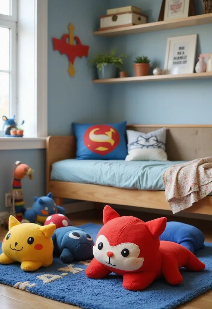 30 Marvel Bedroom Ideas Boy Rooms That Feel Heroic & Fun - 20. Character Footrests