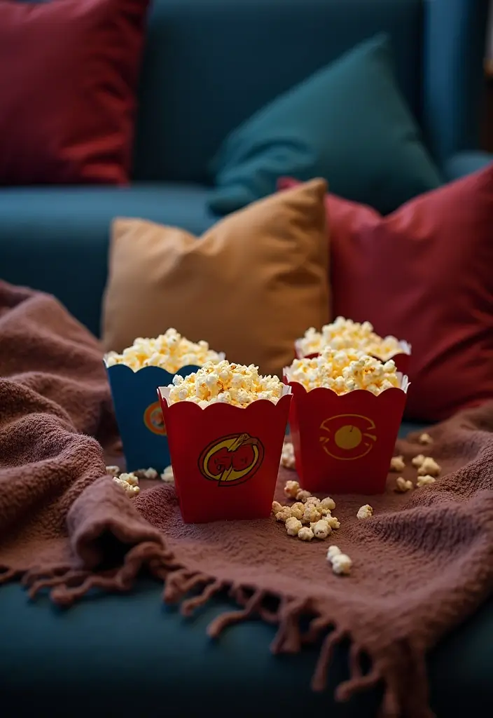 30 Marvel Bedroom Ideas Boy Rooms That Feel Heroic & Fun - 23. Superhero Movie Night Setup