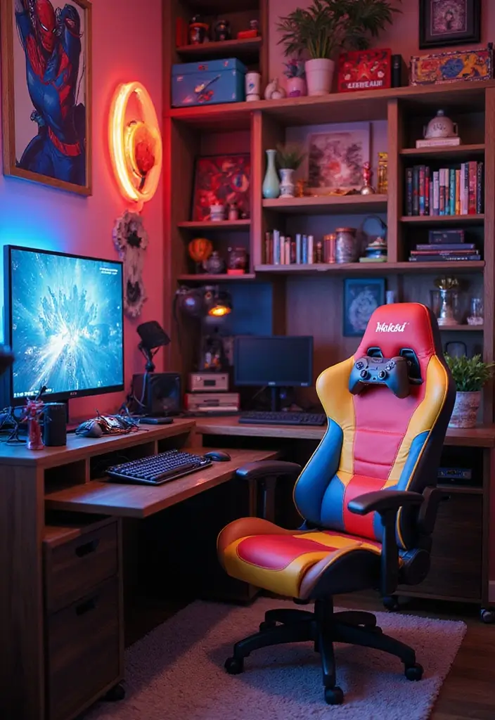 30 Marvel Bedroom Ideas Boy Rooms That Feel Heroic & Fun - 27. Superhero-Themed Game Zone