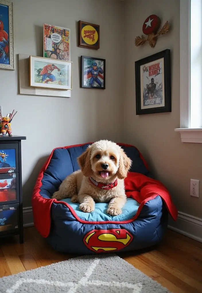 30 Marvel Bedroom Ideas Boy Rooms That Feel Heroic & Fun - 30. Superhero-Themed Pet Corner