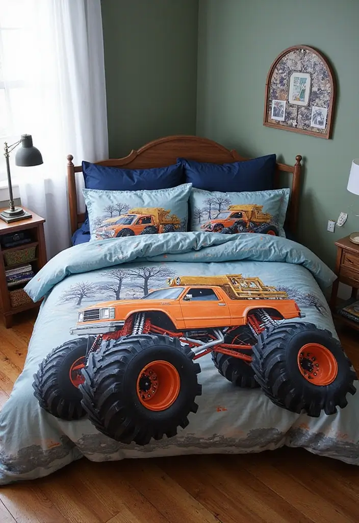 30 Monster Truck Bedroom Ideas That Kids Will Go Crazy For - 1. Monster Truck Bedding Sets