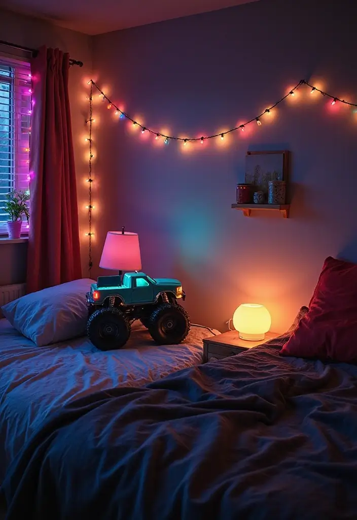 30 Monster Truck Bedroom Ideas That Kids Will Go Crazy For - 10. Fun Lighting Fixtures