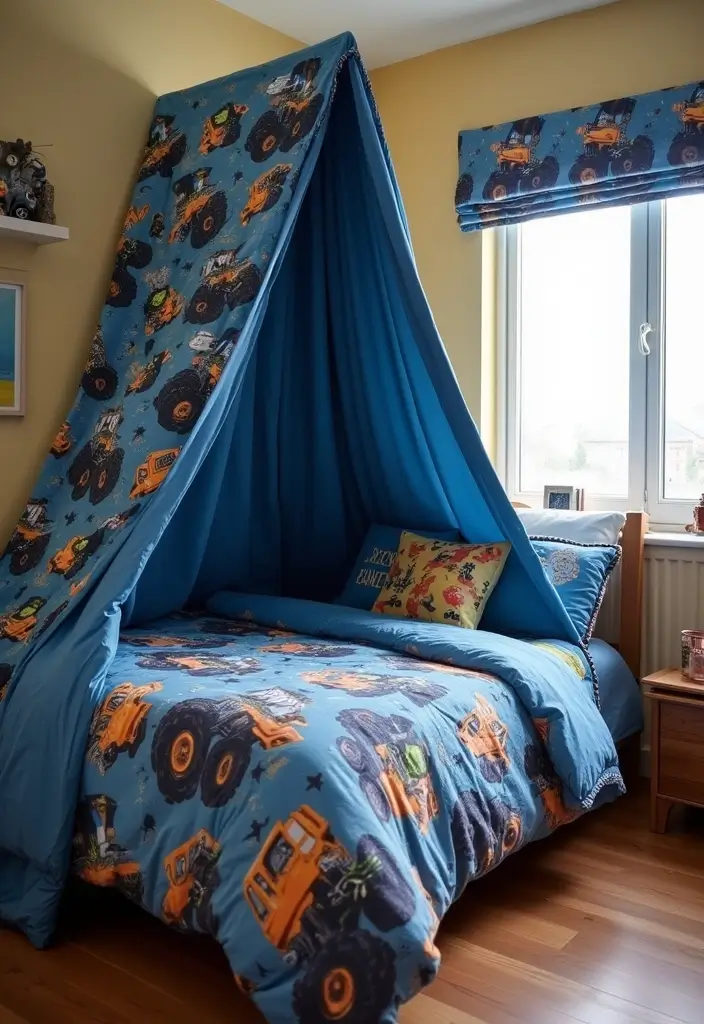 30 Monster Truck Bedroom Ideas That Kids Will Go Crazy For - 15. Themed Bed Canopies