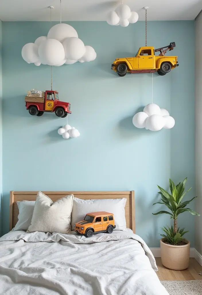 30 Monster Truck Bedroom Ideas That Kids Will Go Crazy For - 21. Adventurous Ceiling Decor
