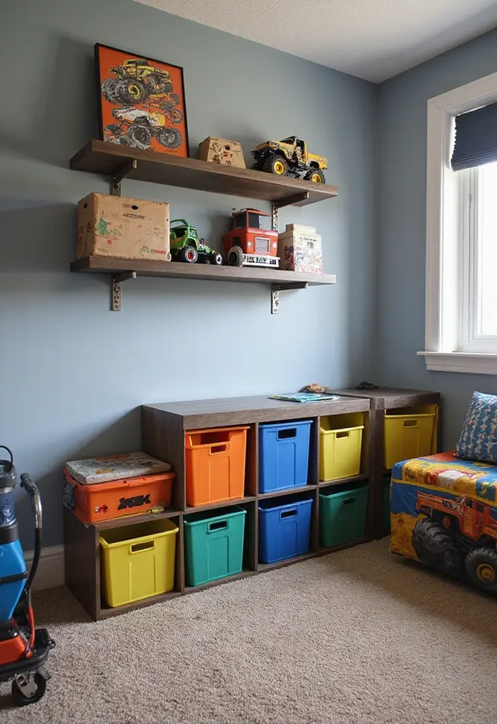 30 Monster Truck Bedroom Ideas That Kids Will Go Crazy For - 4. Creative Storage Solutions