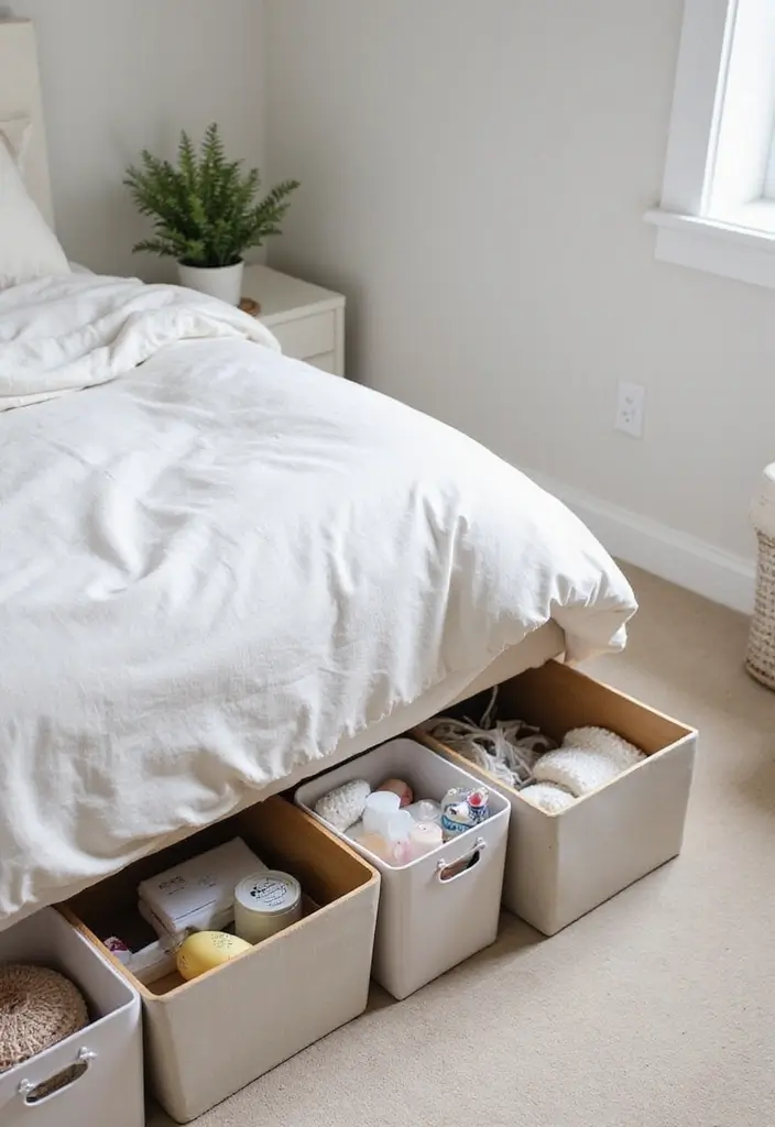 30 Organization Ideas for Bedroom That Keep Things Effortless - 1. Under-Bed Storage Bins