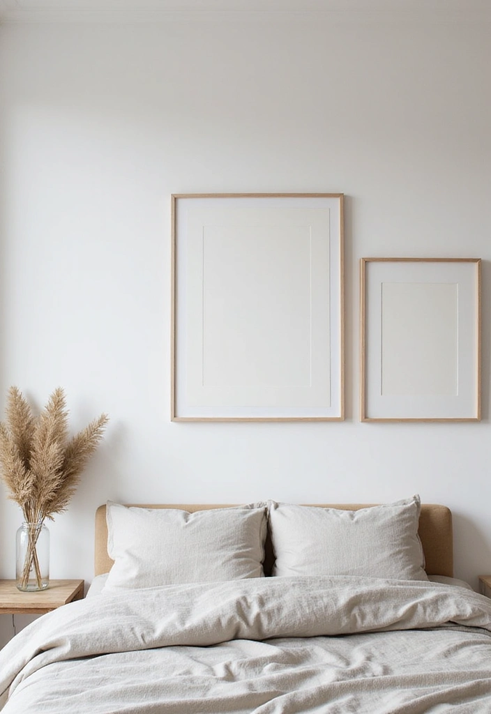 30 Organization Ideas for Bedroom That Keep Things Effortless - 18. Minimalist Wall Art