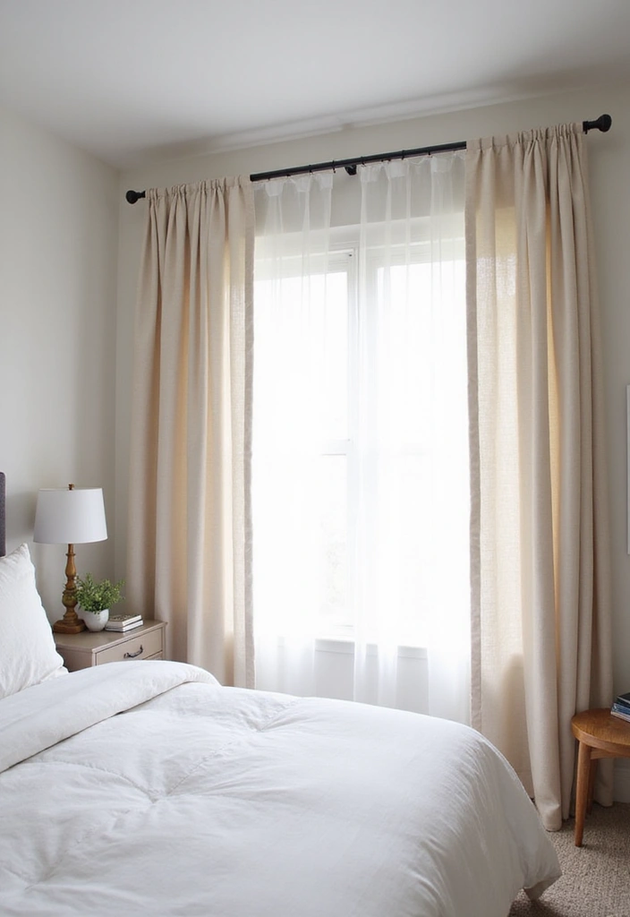 30 Organization Ideas for Bedroom That Keep Things Effortless - 25. Use Tension Rods for Curtains