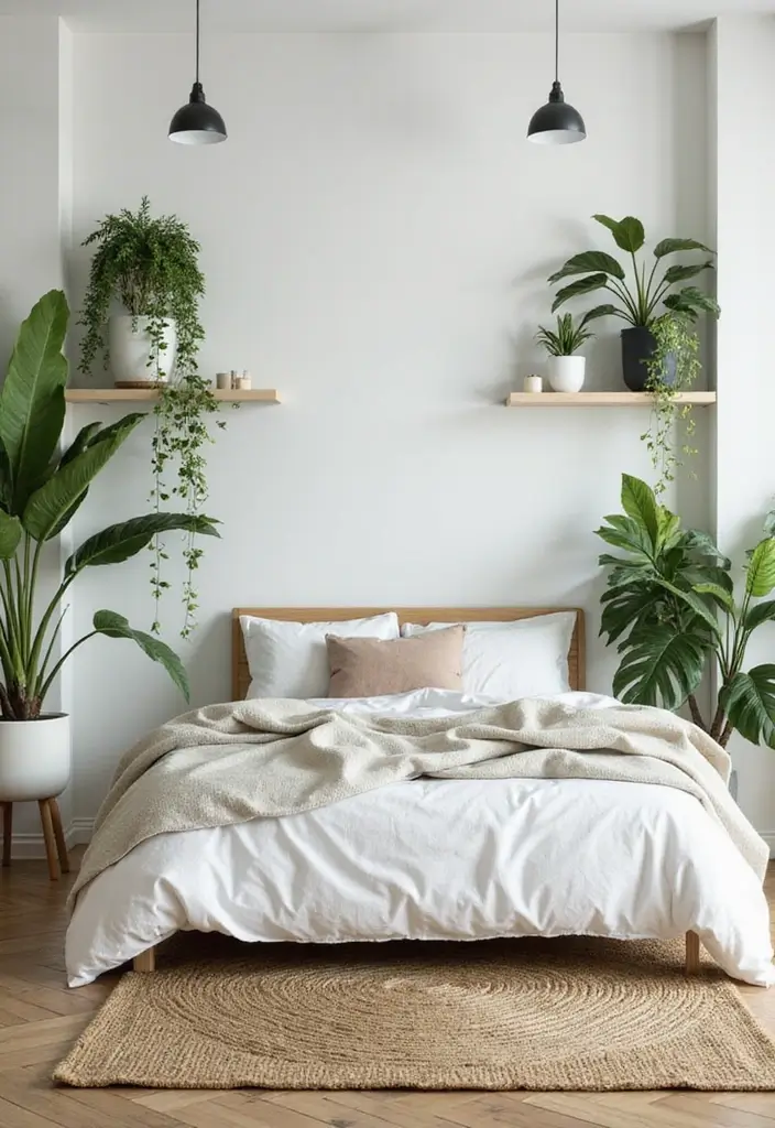 30 Organization Ideas for Bedroom That Keep Things Effortless - 29. Thoughtful Use of Plants