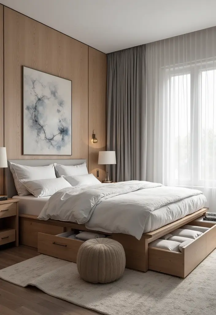 30 Organization Ideas for Bedroom That Keep Things Effortless - 3. Multi-Functional Furniture