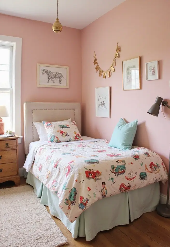 30 Pink Bedroom Ideas for Kids That Are Adorable and Playful - 15. Vintage Toy Box